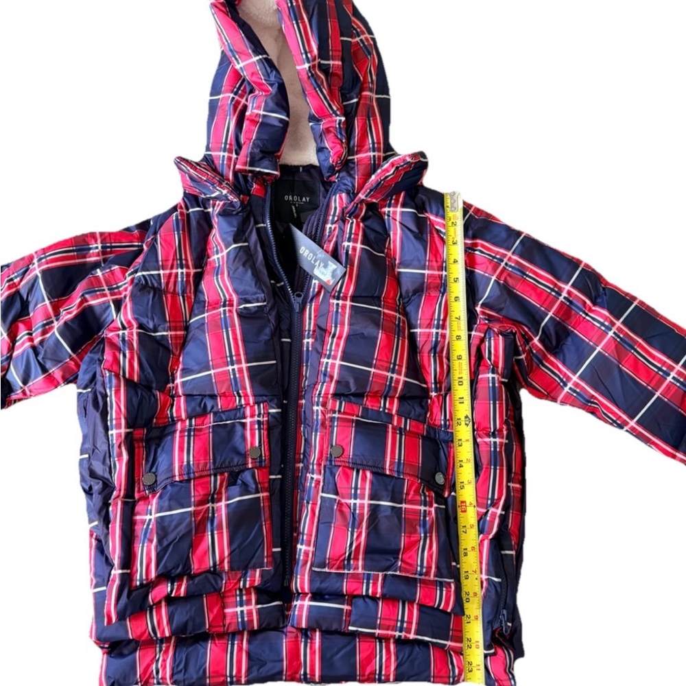 Orolay Women's Size S Thickened Plaid Print Multi Pockets Hooded Down Jacket.New - Picture 11 of 17
